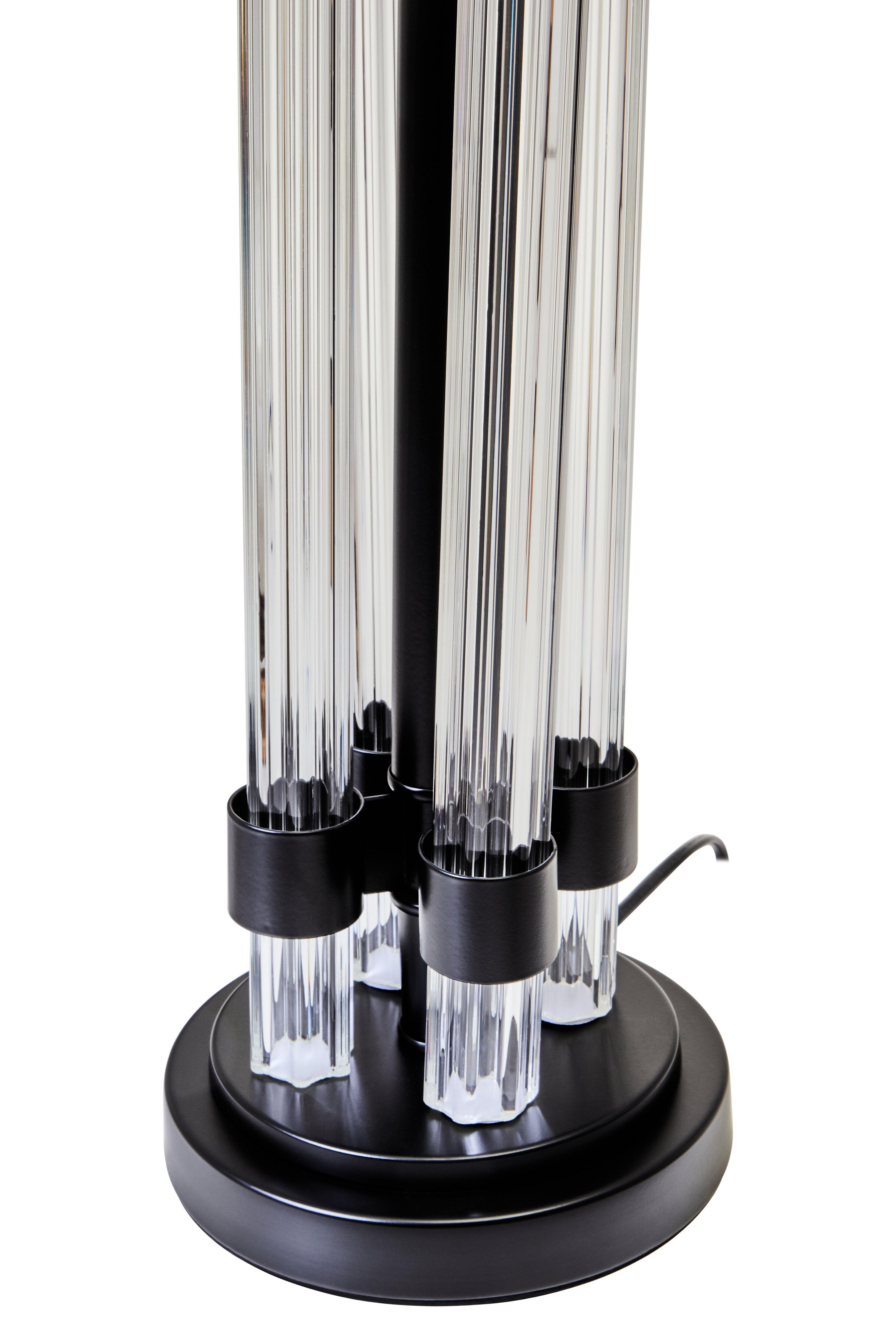 Whitney Matte Black Glass Ivory Table Lamp